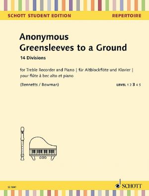 Greensleeves to a Ground Treble Recorder, Piano