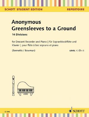 Greensleeves to a Ground Descant Recorder, Piano