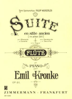 Suite in the Old Style Op 81 Flute, Piano