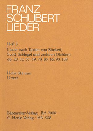 Songs with Lyrics by Rückert, Scott, Schlegel and other Poets