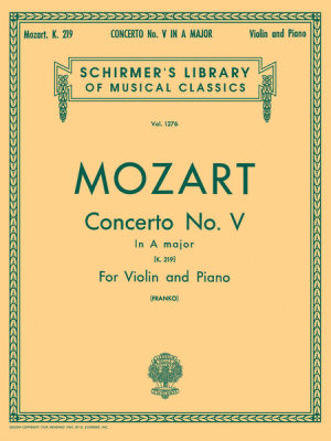 Concerto No 5 K 219 Violin, Piano