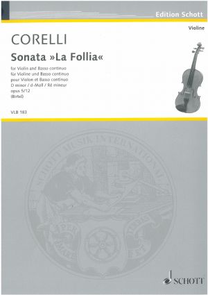 Sonata La Follia D Minor Op 5/12 Violin & Basso